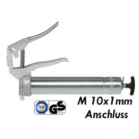 TWIN-LOCK Einhand-Fettpresse mit Pressenrohr aus hochwertigem, verzinktem Stahl M 10x1mm Anschluss